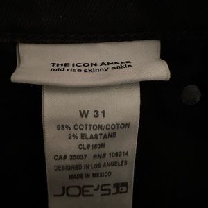 Joes, blac distressed sz 12